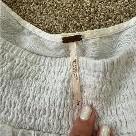 Free people white linen blend Sadie tunic - Picture 5 of 5